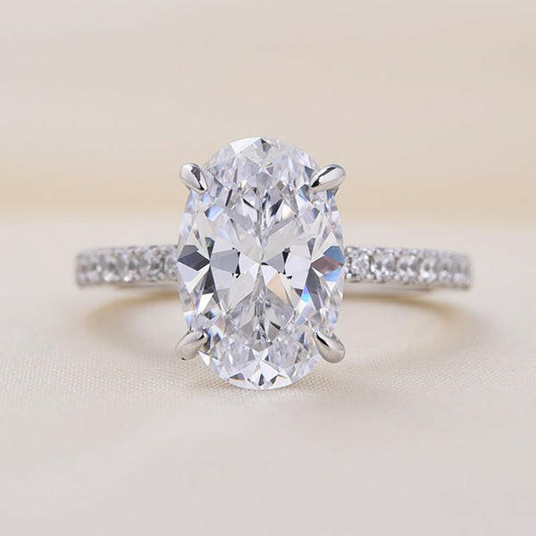 Oval Cut 3.5 Ct Diamond White Gold Bridal Set-Evani Naomi Jewelry