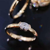 Oval Cut Diamond 14k Yellow Gold Engagement Ring-Evani Naomi Jewelry