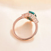 Oval Cut Paraiba Tourmaline Vintage Rose Gold Engagement Ring-Evani Naomi Jewelry