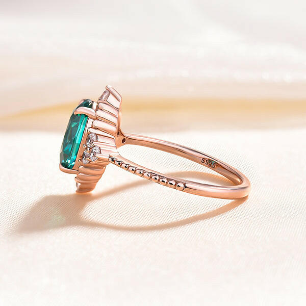 Oval Cut Paraiba Tourmaline Vintage Rose Gold Engagement Ring-Evani Naomi Jewelry