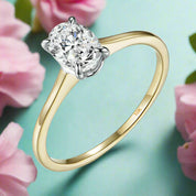 Oval Solitaire 14K Yellow Gold Engagement Ring-Evani Naomi Jewelry