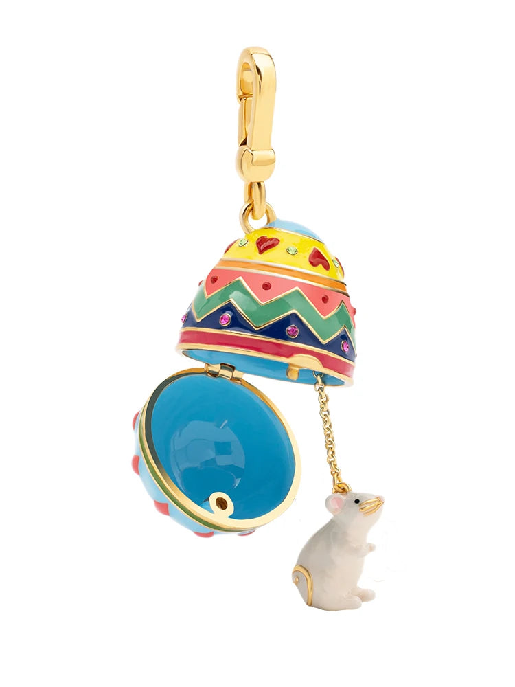 Painted Eggshell Enamel Necklace-Evani Naomi Jewelry