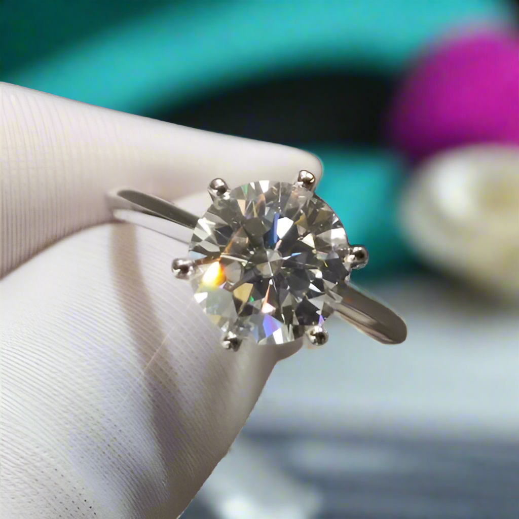 Platinum Engagement Ring with 2.0ct Diamond-Evani Naomi Jewelry