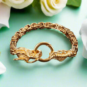 Punk Dragon Byzantine Double Link Chain Bracelet-Evani Naomi Jewelry