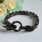 Punk Dragon Byzantine Double Link Chain Bracelet-Evani Naomi Jewelry