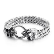 Punk Skull Mesh Chain Bracelet-Evani Naomi Jewelry
