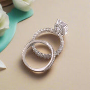 Radiant Cut 4.0ct Diamond Bridal Set-Evani Naomi Jewelry