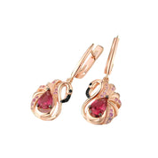 Red Diamond Cute Flamingo Earrings-Evani Naomi Jewelry