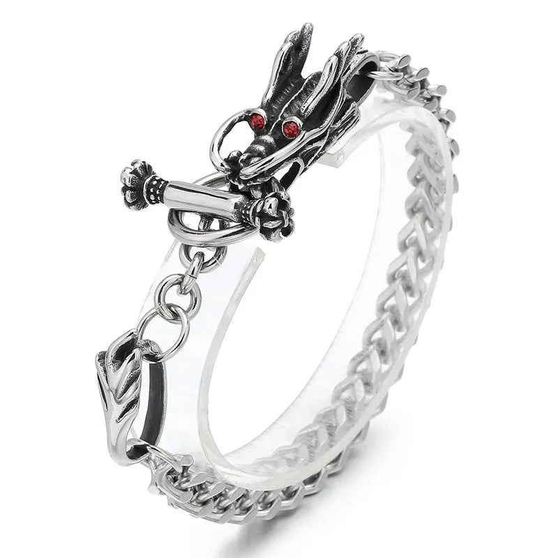 Red Stone Eyes Punk Bracelet-Evani Naomi Jewelry