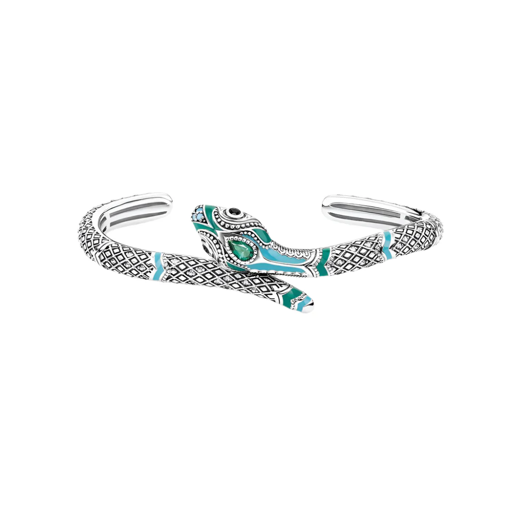 Retro Blue Snake Bohemian Bangle Bracelet-Evani Naomi Jewelry