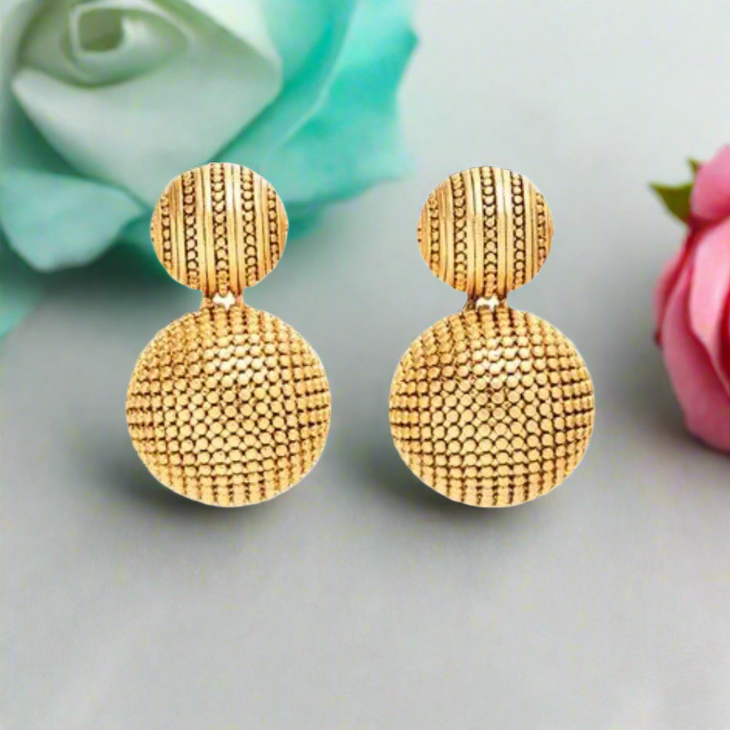 Retro Hemisphere Needle Matte Earrings-Evani Naomi Jewelry