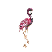 Rose Gold Flamingo with Diamond Brooch-Evani Naomi Jewelry