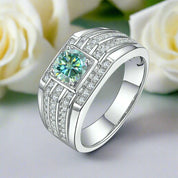 Round 1.0ct Diamond White Gold Men's Ring-Evani Naomi Jewelry