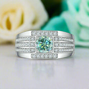 Round 1.0ct Diamond White Gold Men's Ring-Evani Naomi Jewelry