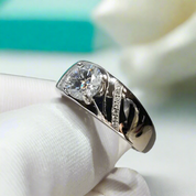 Round Cut 1.0 Ct Diamond Mens Ring-Evani Naomi Jewelry