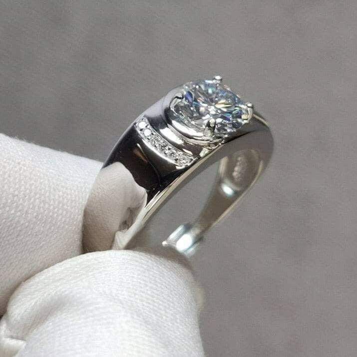 Round Cut 1.0 Ct Diamond Mens Ring-Evani Naomi Jewelry