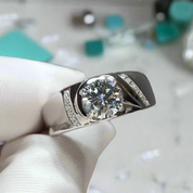 Round Cut 1.0 Ct Diamond Mens Ring-Evani Naomi Jewelry