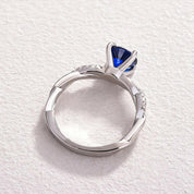 Round Cut 1.25 ct Blue Sapphire Twist Promise Ring-Evani Naomi Jewelry