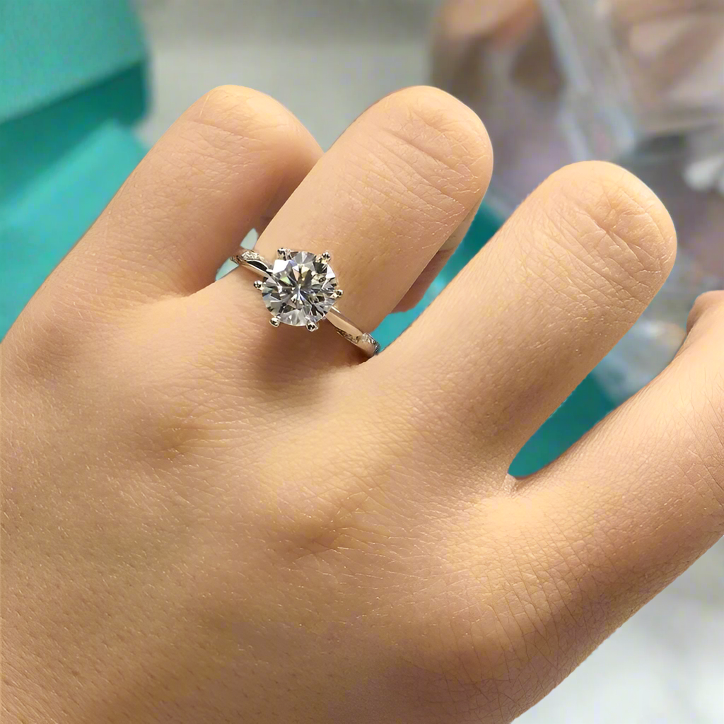 Round Cut 2.0 Ct Diamond Engagement Ring-Evani Naomi Jewelry