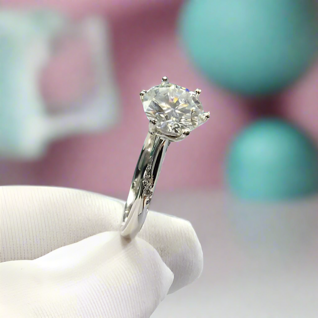 Round Cut 2.0 Ct Diamond Engagement Ring-Evani Naomi Jewelry