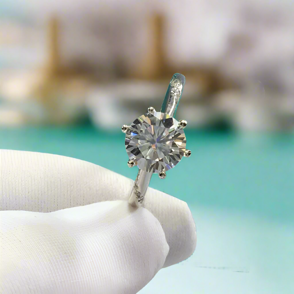 Round Cut 2.0 Ct Diamond Engagement Ring-Evani Naomi Jewelry