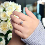 Round Cut Diamond Halo Engagement Ring-Evani Naomi Jewelry