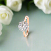 Round Cut Diamond Halo Engagement Ring-Evani Naomi Jewelry