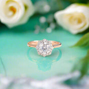 Round Cut Diamond Halo Engagement Ring-Evani Naomi Jewelry