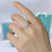 Round Cut Diamond Split Shank Engagement Ring-Evani Naomi Jewelry