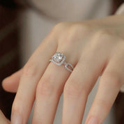 Round Cut Diamond Split Shank Engagement Ring-Evani Naomi Jewelry