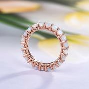 Round Cut Full Eternity Rose Gold Stackable Wedding Band-Evani Naomi Jewelry