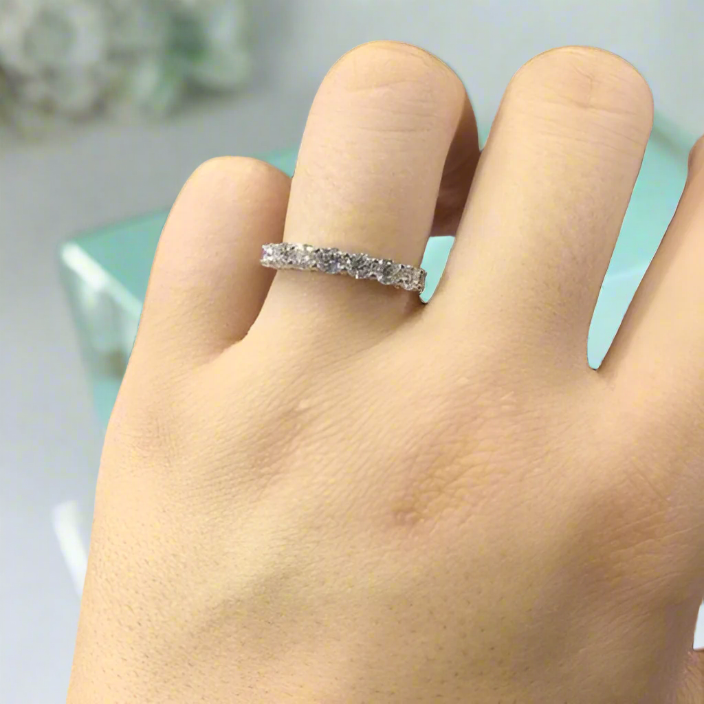 Round Cut Seven Stones Diamond Engagement Ring-Evani Naomi Jewelry