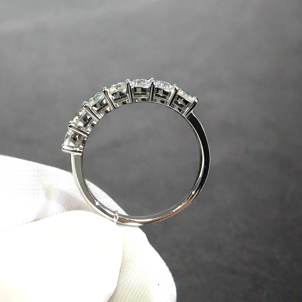 Round Cut Seven Stones Diamond Engagement Ring-Evani Naomi Jewelry