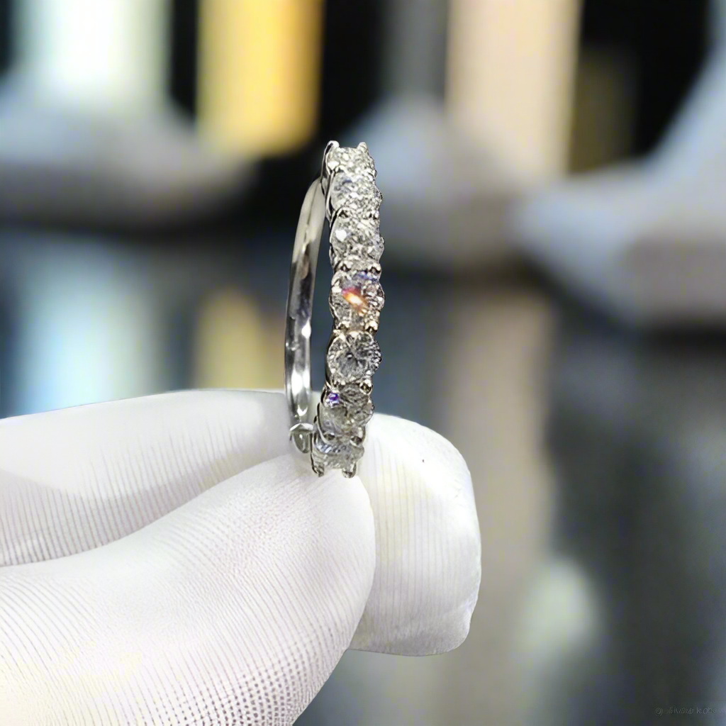 Round Cut Seven Stones Diamond Engagement Ring-Evani Naomi Jewelry