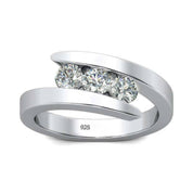 Round Cut Three Stones Diamond Engagement Ring-Evani Naomi Jewelry