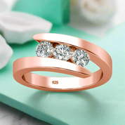 Round Cut Three Stones Diamond Engagement Ring-Evani Naomi Jewelry