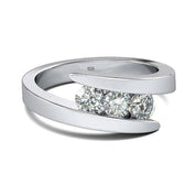 Round Cut Three Stones Diamond Engagement Ring-Evani Naomi Jewelry