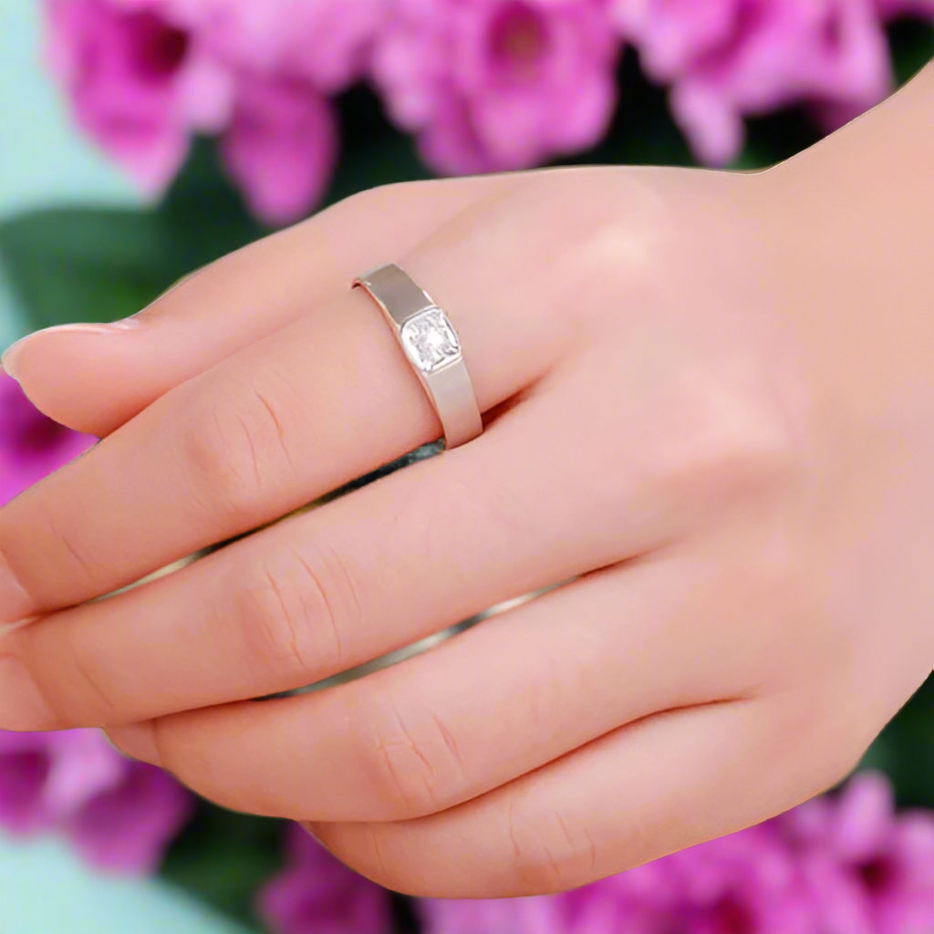 Round Diamond 14K White Gold Engagement Ring-Evani Naomi Jewelry