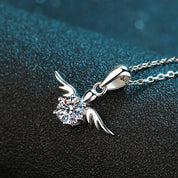 Round Diamond Angel Pendant Necklace-Evani Naomi Jewelry