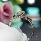 Round Diamond Angel White Gold Engagement Ring-Evani Naomi Jewelry