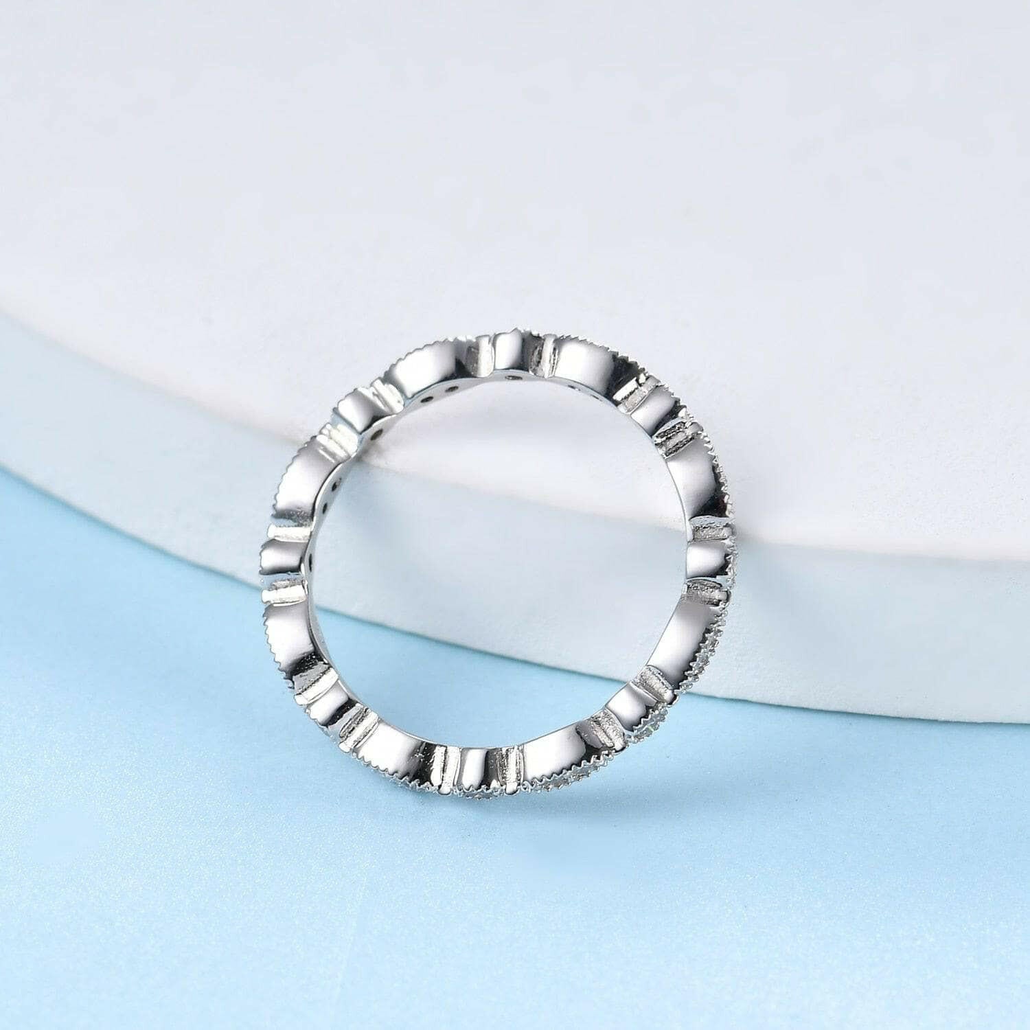Round Diamond Antique Milgrain Eternity Band-Evani Naomi Jewelry