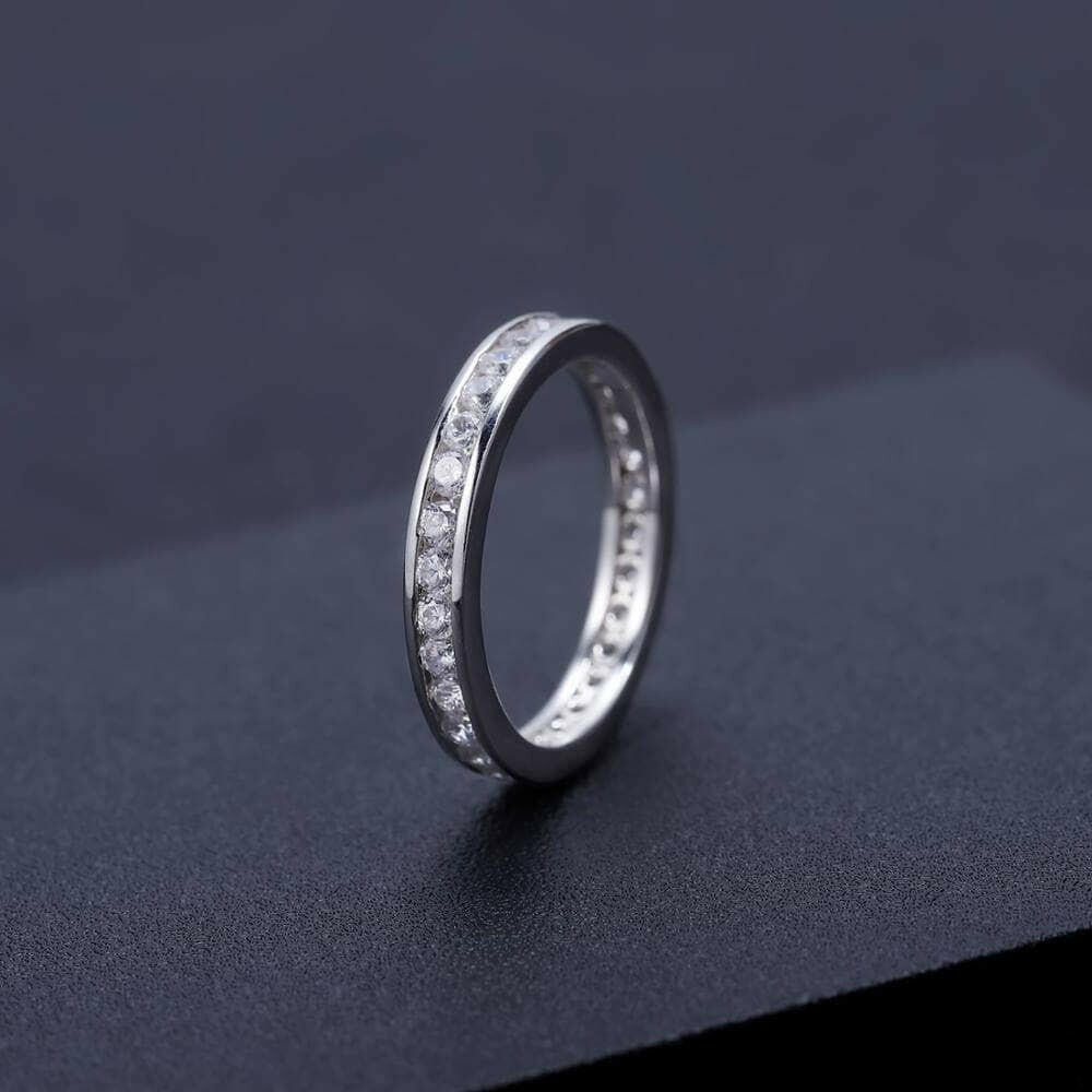 Round Diamond Channel Eternity Wedding Band-Evani Naomi Jewelry