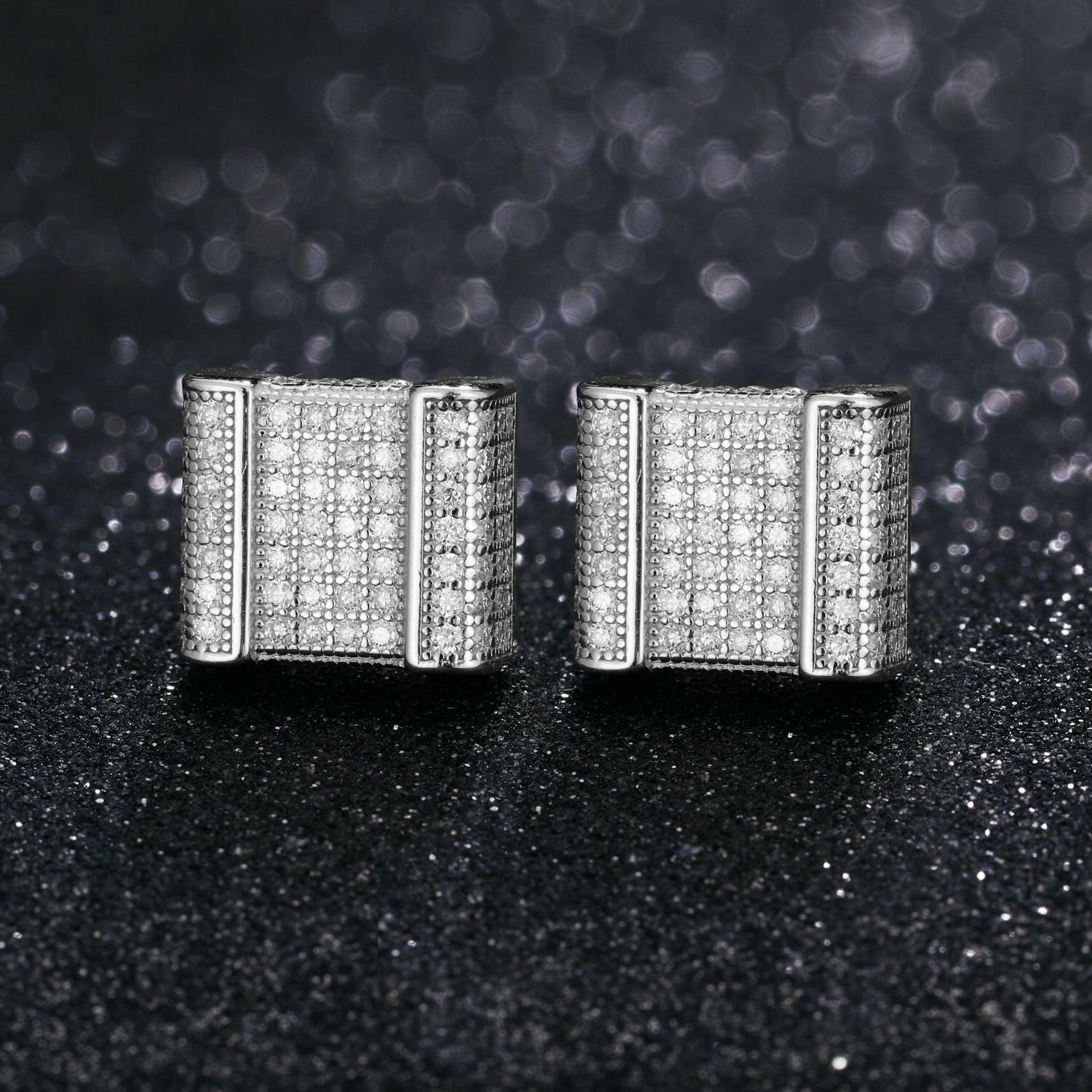 Round Diamond Iced out Stud Earrings-Evani Naomi Jewelry