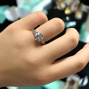 Round Diamond Six-Claws White Gold Engagement Ring-Evani Naomi Jewelry