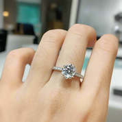 Round Diamond Snowflake White Gold Engagement Ring-Evani Naomi Jewelry