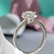 Round Diamond Snowflake White Gold Engagement Ring-Evani Naomi Jewelry