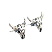 Sheep Head Skeleton Gothic Style Stud Earrings-Evani Naomi Jewelry