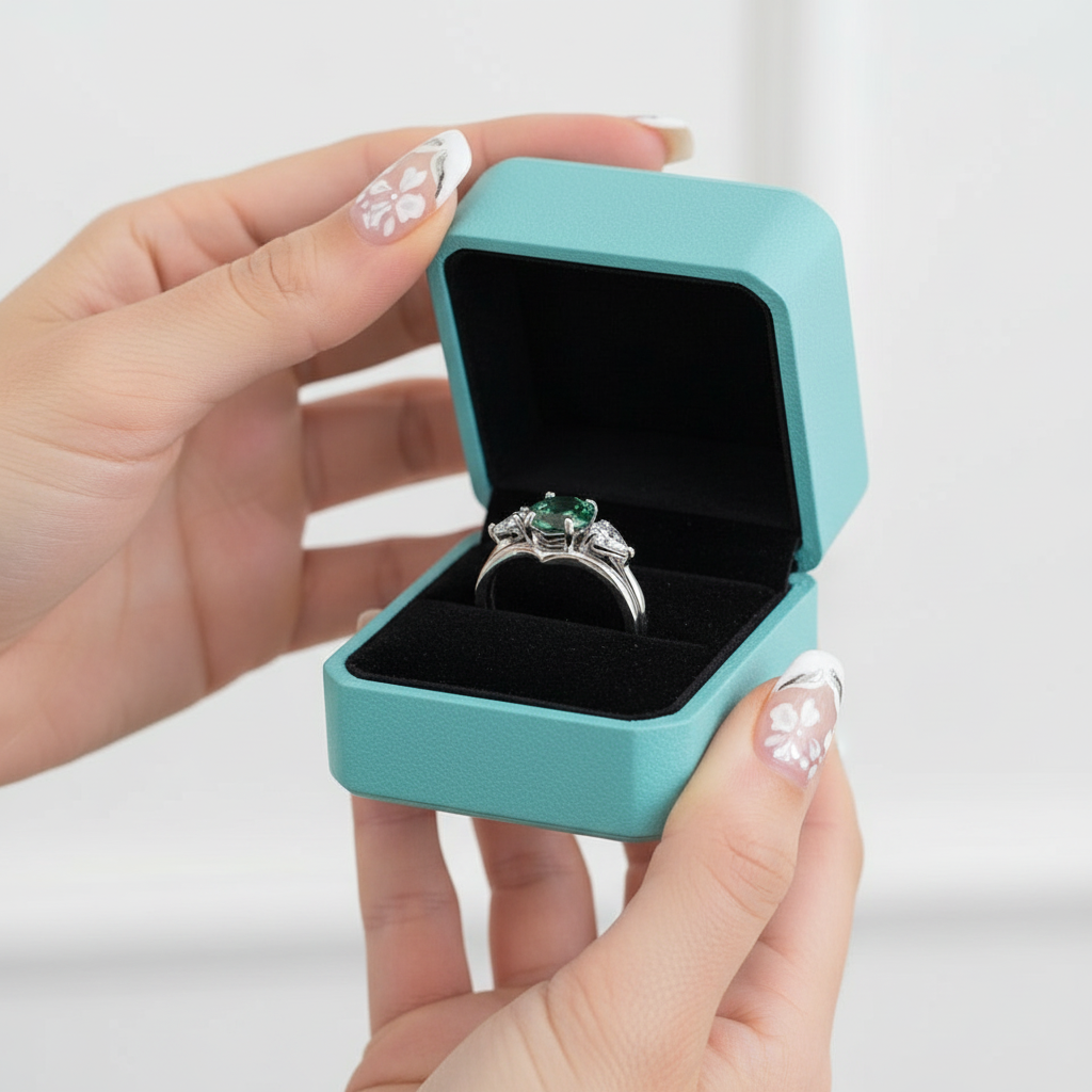 Alchemist's Promise- Hexagon Cut Natural Moss Agate Rings Set - Evani Naomi Jewelry