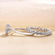 Simple Round Cut 2.0ct Diamond Bridal Set-Evani Naomi Jewelry
