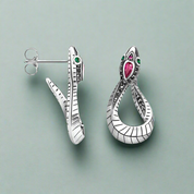 Snake Diamond Hinged Stud Earrings-Evani Naomi Jewelry